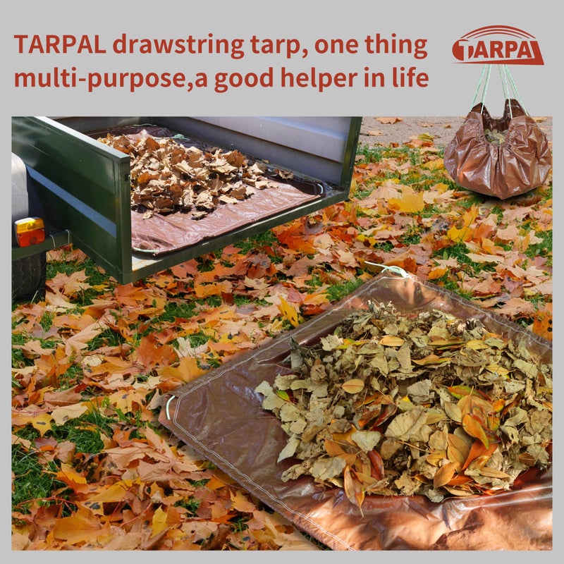 TARPAL 4x4(2pack) Small tarp with Drawstring Tarp Waterproof Brown Medium Duty tarps Multipurpose Cover for Leaf Camping Firewood Outdoor Furniture etc. - Image 2